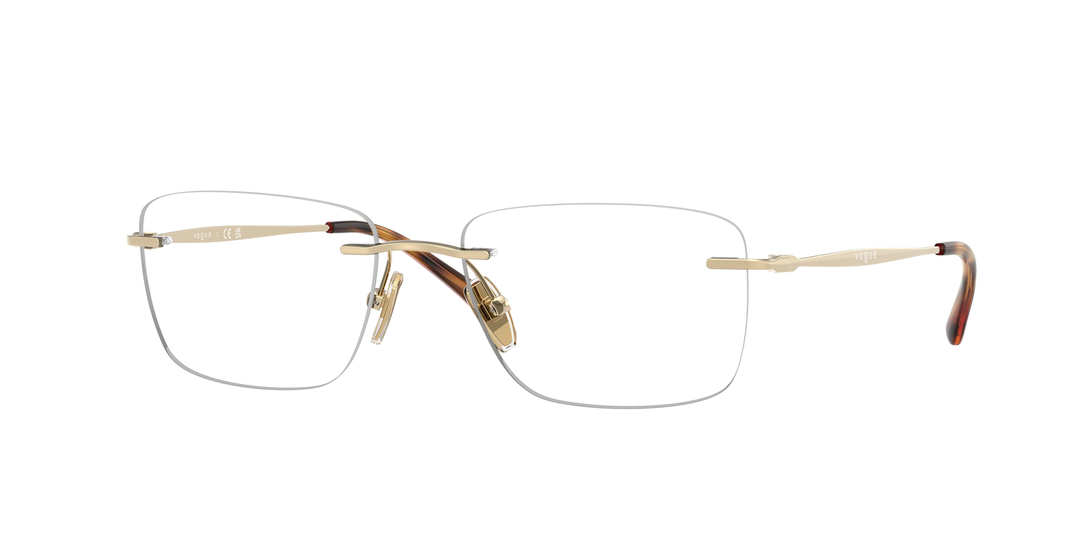 Vogue Eyewear Damen VO4314I 848 Optische Fassungen Metall Gold Transparent Pillow Normal-image